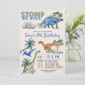 Dinosaur Birthday Uitnodiging (Staand voorkant)