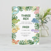 Dinosaur Birthday Uitnodiging (Staand voorkant)