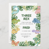 Dinosaur Birthday Uitnodiging (Voorkant / Achterkant)