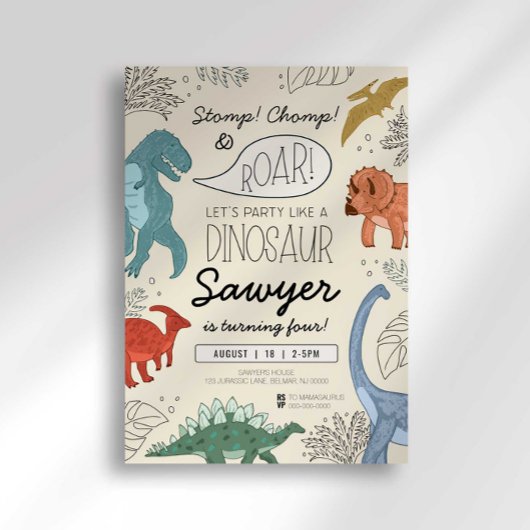 Dinosaur Birthday Uitnodiging