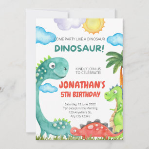 Dinosaur Birthday Uitnodiging