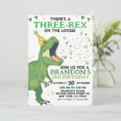 Dinosaur Birthday Uitnodiging (Staand voorkant)