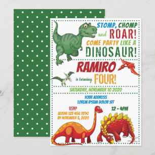 Dinosaur Birthday Uitnodiging