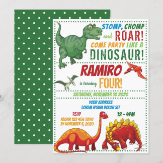 Dinosaur Birthday Uitnodiging