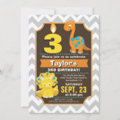 Dinosaur Birthday Uitnodiging (Voorkant)