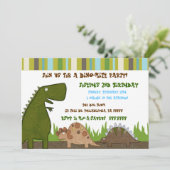 Dinosaur Birthday Uitnodiging (Staand voorkant)