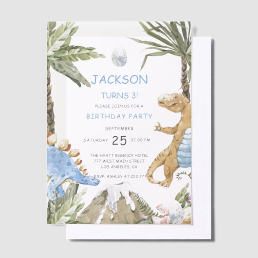 Dinosaur Birthday Uitnodiging (Offset)