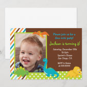 Dinosaur Birthday Uitnodiging (Voorkant / Achterkant)