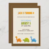 Dinosaur Birthday Uitnodiging (Voorkant / Achterkant)