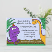 Dinosaur Birthday Uitnodiging (Staand voorkant)
