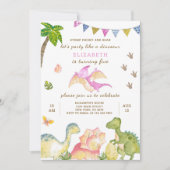 Dinosaur Birthday Uitnodiging (Voorkant)