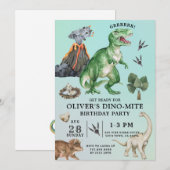 Dinosaur Birthday Uitnodiging (Voorkant / Achterkant)