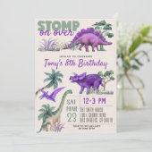 Dinosaur Birthday Uitnodiging (Staand voorkant)