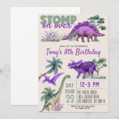 Dinosaur Birthday Uitnodiging (Voorkant / Achterkant)