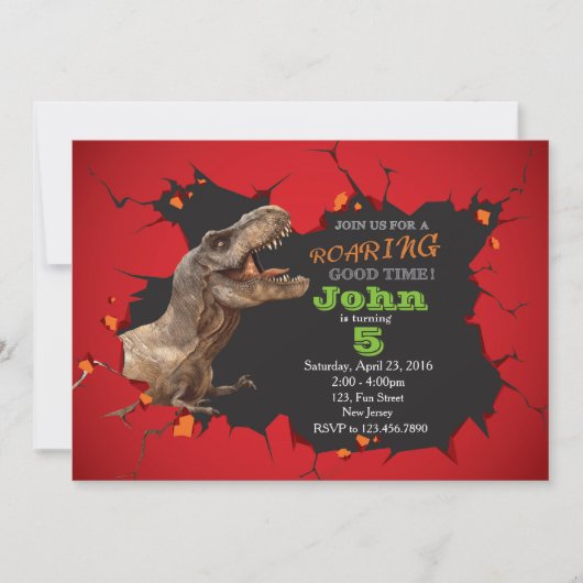 Dinosaur Birthday - uitnodiging (Voorkant)