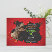 Dinosaur Birthday - uitnodiging (Staand voorkant)
