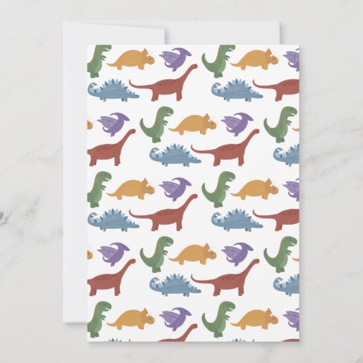 Dinosaur Birthday Uitnodiging (Achterkant)