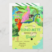 Dinosaur Birthday Uitnodiging (Voorkant / Achterkant)