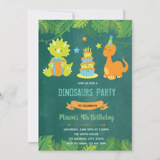 Dinosaur Birthday - uitnodiging (Voorkant)