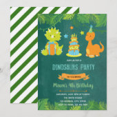 Dinosaur Birthday - uitnodiging (Voorkant / Achterkant)