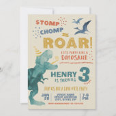 Dinosaur Birthday Uitnodiging (Voorkant)