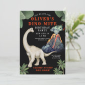 Dinosaur Birthday Uitnodiging (Staand voorkant)