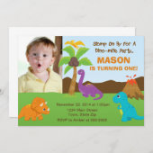 Dinosaur Birthday Uitnodiging 5x7 Fotokaart (Voorkant / Achterkant)