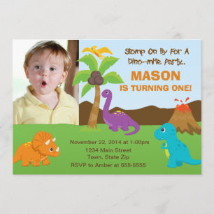 Dinosaur Birthday Uitnodiging 5x7 Fotokaart