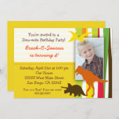 Dinosaur Birthday Uitnodiging met foto (Voorkant / Achterkant)