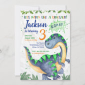 Dinosaur Birthday Uitnodiging voor een jongen (Voorkant)