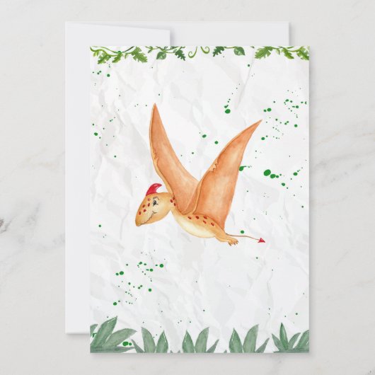 Dinosaur Birthday Uitnodiging voor een jongen (Achterkant)