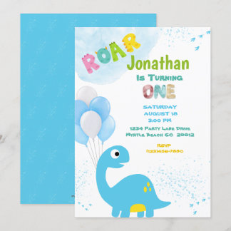 Dinosaur Birthday Uitnodiging voor een jongen