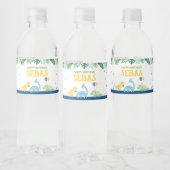 Dinosaur Birthday Waterfles Etiket (Flessen)