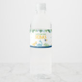 Dinosaur Birthday Waterfles Etiket (Voorkant)