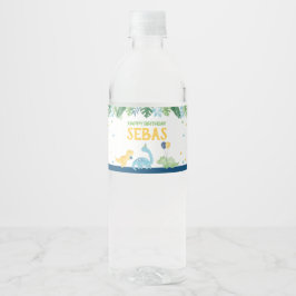 Dinosaur Birthday Waterfles Etiket