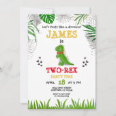 Dinosaur Birthday waterverf groen geel rood Kaart (Voorkant)