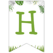 Dinosaur Birthday waterverf groen geel Vlaggetjes (Tweede vlag)