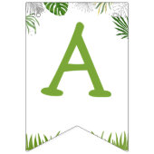 Dinosaur Birthday waterverf groen geel Vlaggetjes (Derde vlag)