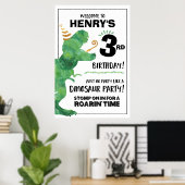 Dinosaur Birthday Welcome Sign Poster (Thuiskantoor)