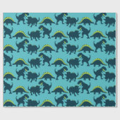 Dinosaur Birthday Wrapping Paper Cadeaupapier (Vlak)
