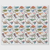 Dinosaur Birthday Wrapping Paper Cadeaupapier (Vlak)