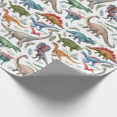 Dinosaur Birthday Wrapping Paper Cadeaupapier (Hoek)