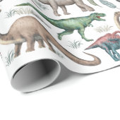 Dinosaur Birthday Wrapping Paper Cadeaupapier (Rol Hoek)