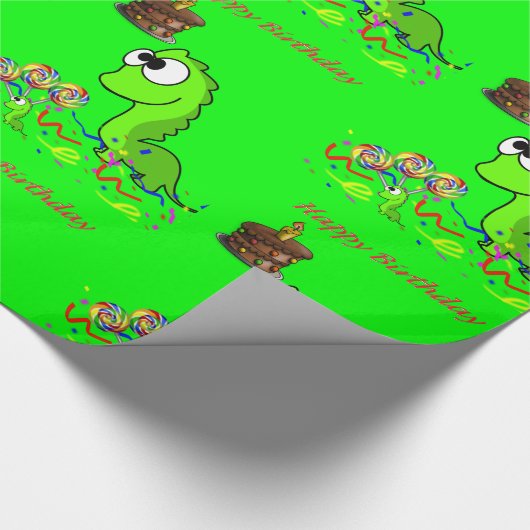 Dinosaur Birthday Wrapping Paper Cadeaupapier (Hoek)