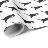 Dinosaur Black Cadeaupapier (Rol Hoek)