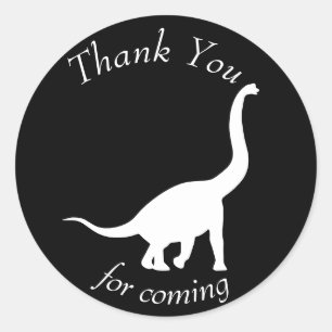 Dinosaur Black & White Brachiosaurus Hartelijk dan Ronde Sticker