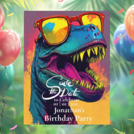 Dinosaur Blauwe T-Rex Bewaar de datum  Briefkaart