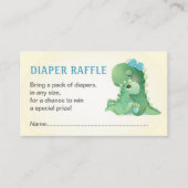 Dinosaur Blue Baby Boy Douche Luier Raffle Ticket Informatiekaartje (Voorkant)
