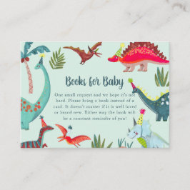 Dinosaur Blue Baby shower Book Request Enclosure Informatiekaartje