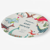 Dinosaur Blue baby shower party Papieren Bordje (Gekanteld)